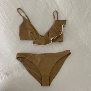 Marysia bikini tan top and bottom